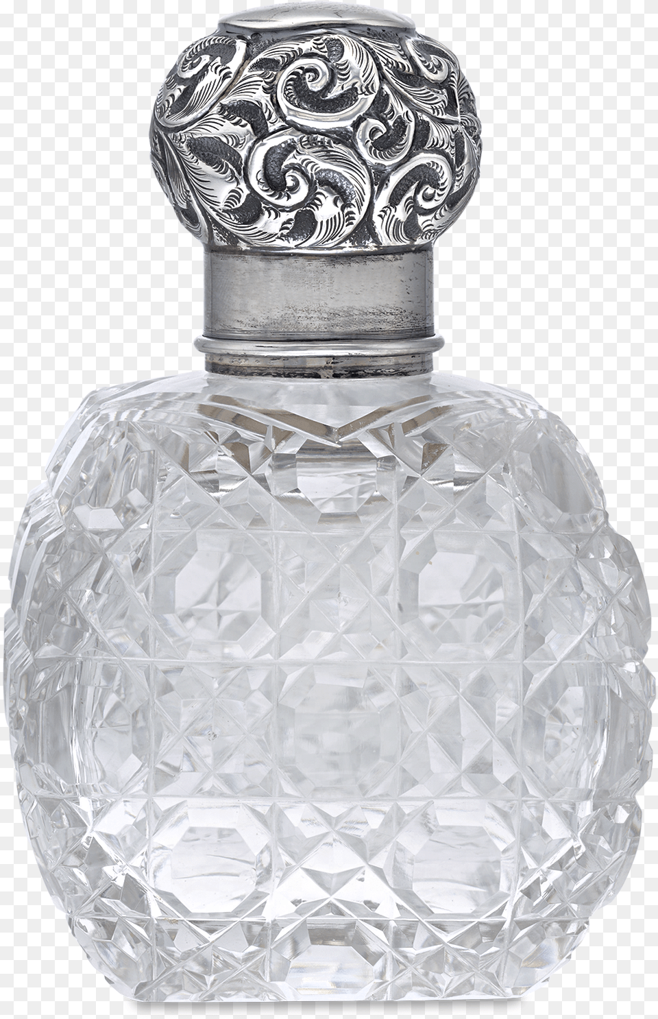 English Silver And Cut Glass Perfume Bottle Perfume, Cosmetics Free Png