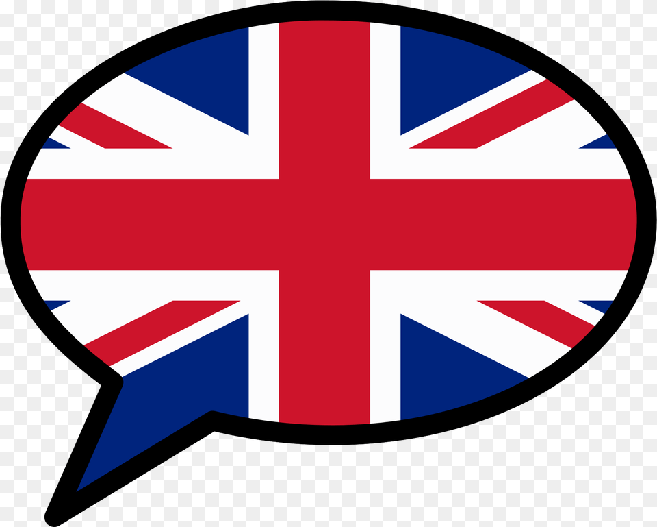 English Speech Balloon English Flag Speech Bubble, Logo Free Transparent Png