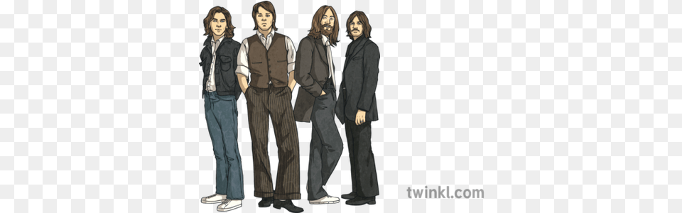 English The Beatles Band Music 1960s Ks2 Illustration Twinkl Beatles Now On Itunes, Long Sleeve, Pants, Sleeve, Jacket Free Png Download