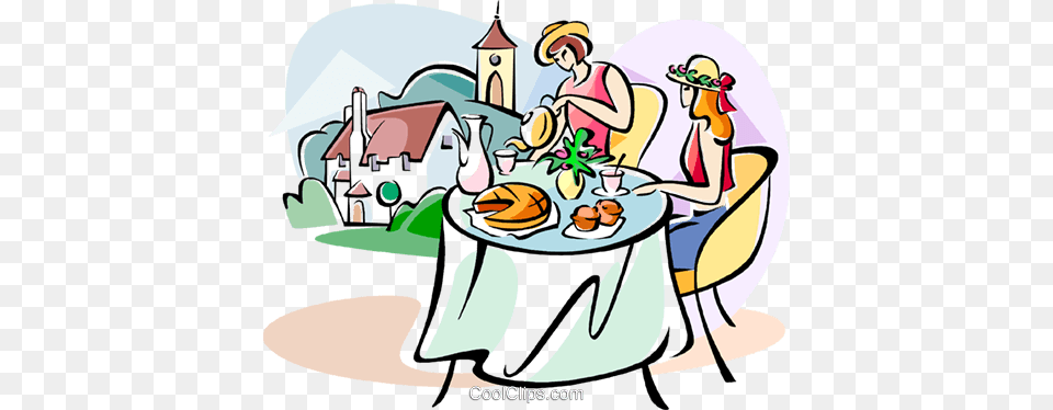 English Women Having Breakfast Royalty Vector Clip Art, Food, Lunch, Meal, Baby Free Png Download
