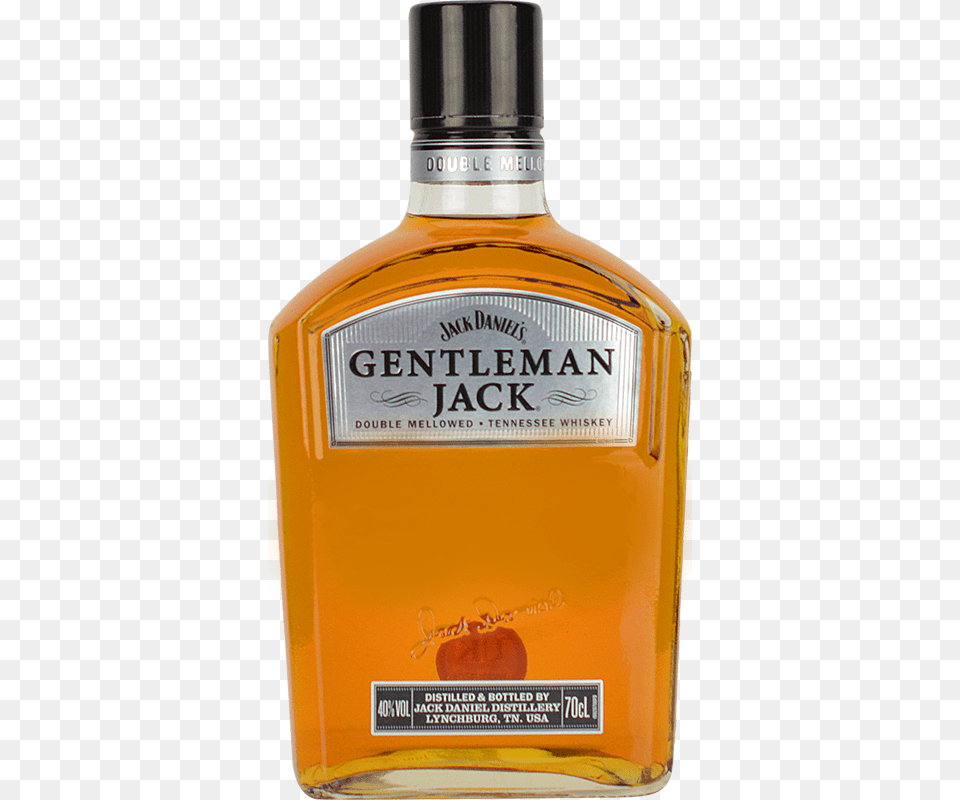 Engraved Text On A Bottle Of Personalised Jack Daniels Gentleman Jack Whiskey, Alcohol, Beverage, Liquor, Cosmetics Png Image