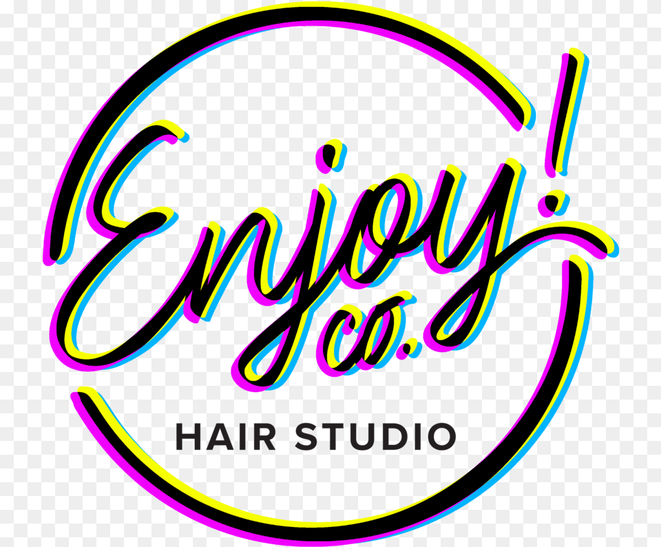 Enjoy Co Hair Studio Dot, Light, Neon, Text Free Transparent Png