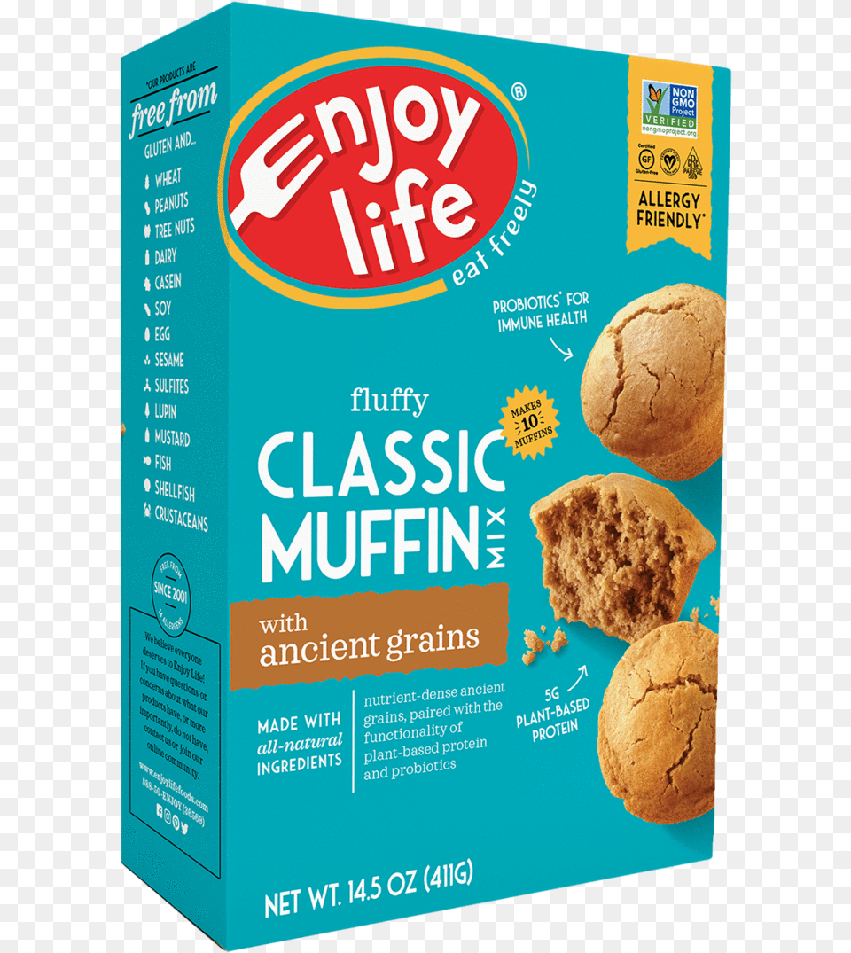 Enjoy Life Muffin Mix, Advertisement, Bread, Food, Sweets Png