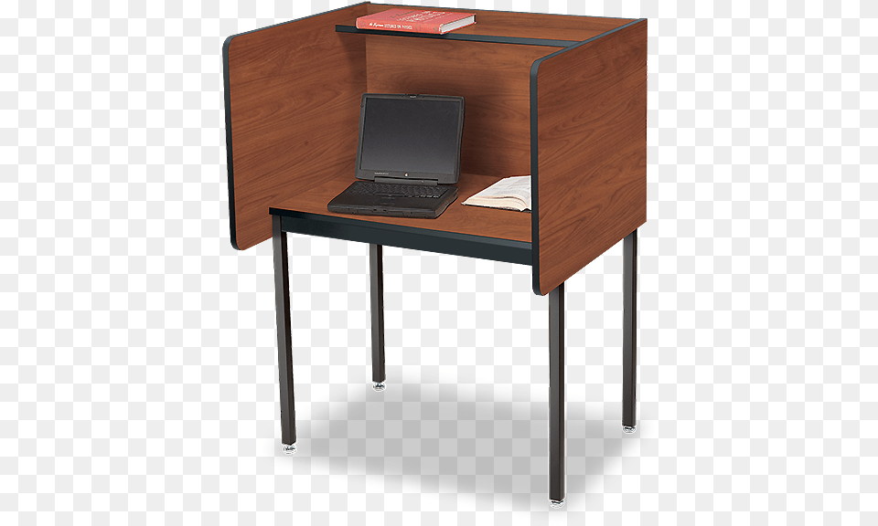 Enjoy Private Study Carrel Time With Our Maximum Privacy Student Desk With Privacy, Book, Table, Publication, Pc Png Image