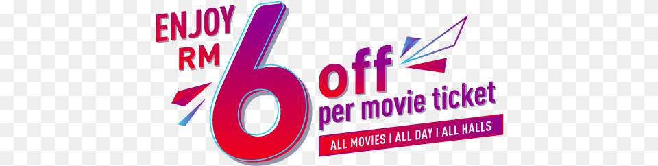 Enjoy Rm6 Off Per Movie Ticket Discounts And Allowances, Text, Number, Symbol, Dynamite Png Image