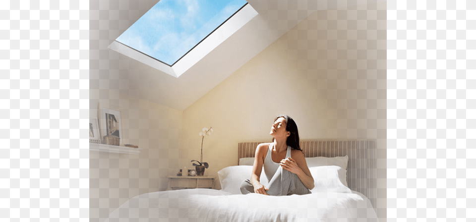 Enjoy Sunshine Enjoy Daylight Skylight Bedroom, Architecture, Window, Building, Plant Free Png Download