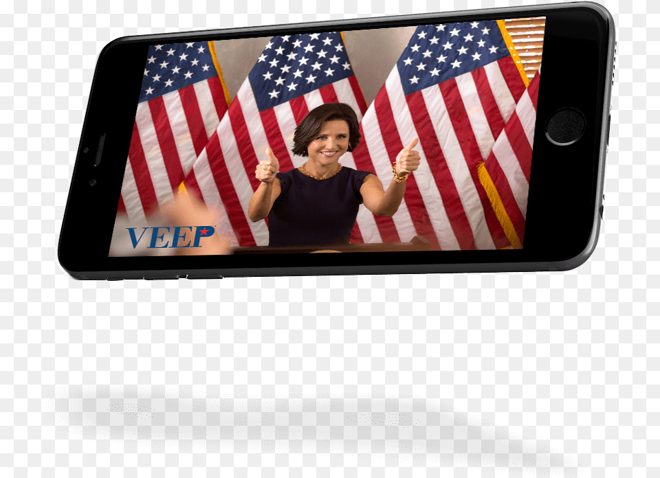 Enjoy Tv Everywhere Flag Of The United States, American Flag, Phone, Person, Mobile Phone Free Png