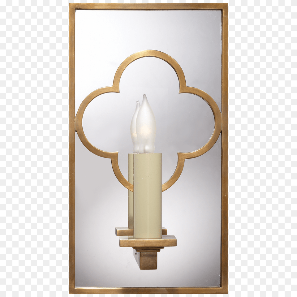 Enlarge Image Quatrefoil Mirrored Sconce Brass Visual Comfort, Lamp, Light Free Png Download
