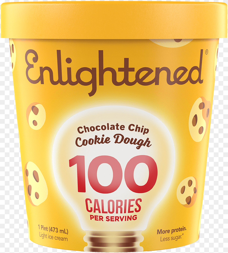 Enlightened Chocolate Chip Cookie Dough, Cream, Dessert, Food, Ice Cream Png Image