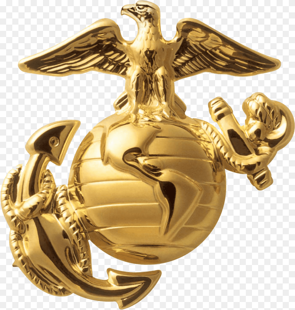 Enlisted Globeanchor Usmc Marine Corps Emblem, Gold, Animal, Bird Png