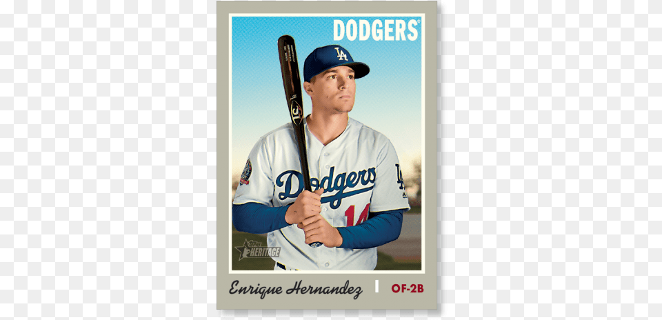 Enrique Hernandez 2019 Heritage Baseball Base Poster Los Angeles Dodgers, Athlete, Ballplayer, Team Sport, Team Png