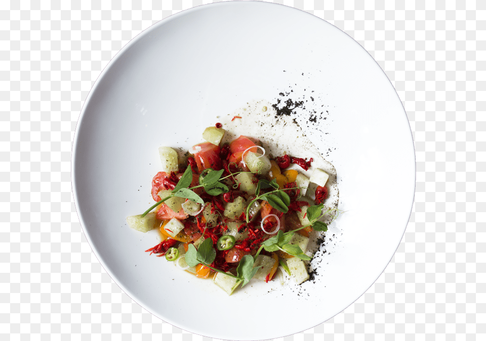 Ensalada De Tomates Platillo Los Danzantes Oaxaca Caprese Salad, Food, Food Presentation, Meal, Plate Free Png Download