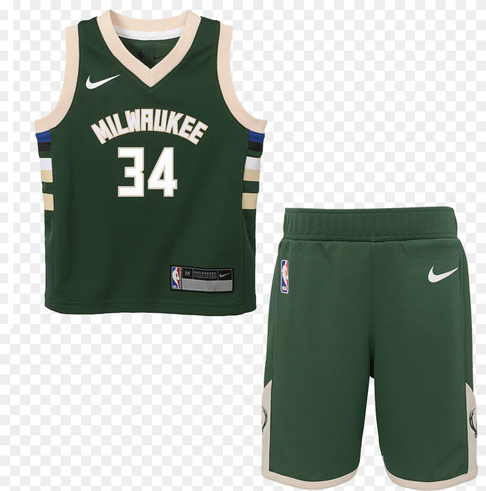 Ensemble Icon Nike Nba Petit Enfant Bucks Basketball Jerseys, Clothing, Shirt, Shorts, T-shirt Png