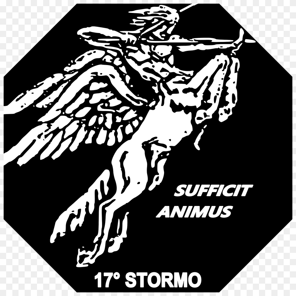 Ensign Of The 17 Stormo Of The Italian Air Force Clipart, Symbol, Animal, Dinosaur, Reptile Png Image