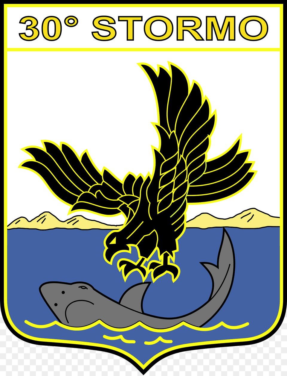 Ensign Of The 30 Stormo Of The Italian Air Force Clipart, Symbol, Electronics, Hardware, Logo Png