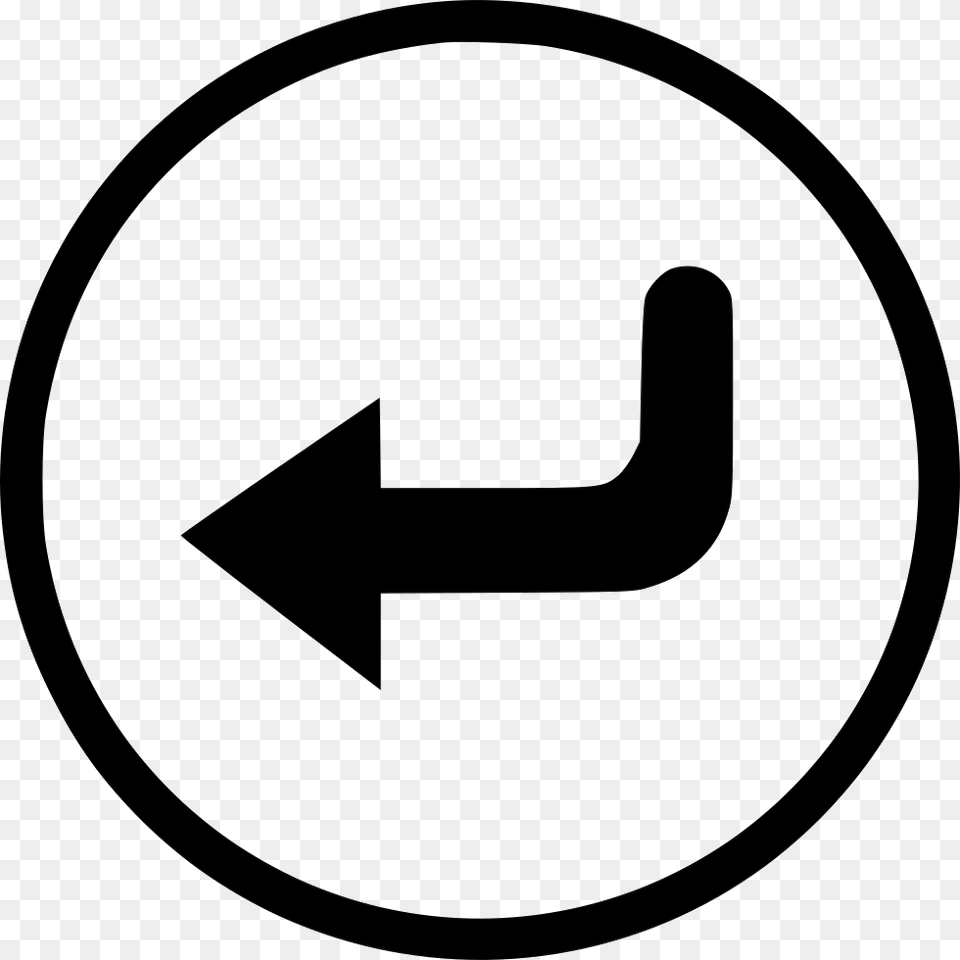 Enter Accept Round Circle Arrow Arrow Enter Icon, Sign, Symbol, Road Sign Free Png