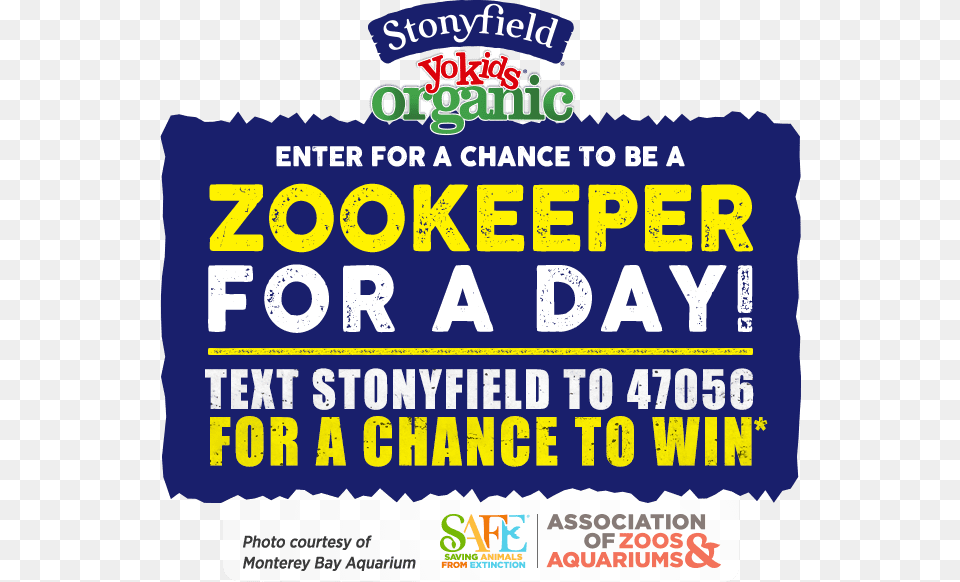 Enter For A Chance To Be A Zookeeper For A Day Stonyfield Organic Yokids Squeeze Lowfat Yogurt Blueberry, Advertisement, Poster, Scoreboard, Text Png Image