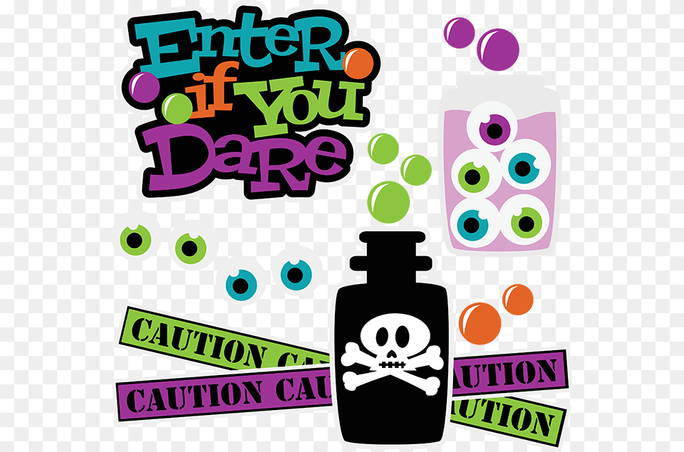 Enter If You Dare Scrapbook Collection Halloween, Bottle, Sticker, Advertisement, Art Png