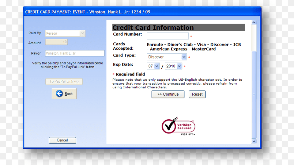 Enter The Card Number Select The Card Type And Enter Verisign Secured, File, Webpage, Pc, Computer Png Image