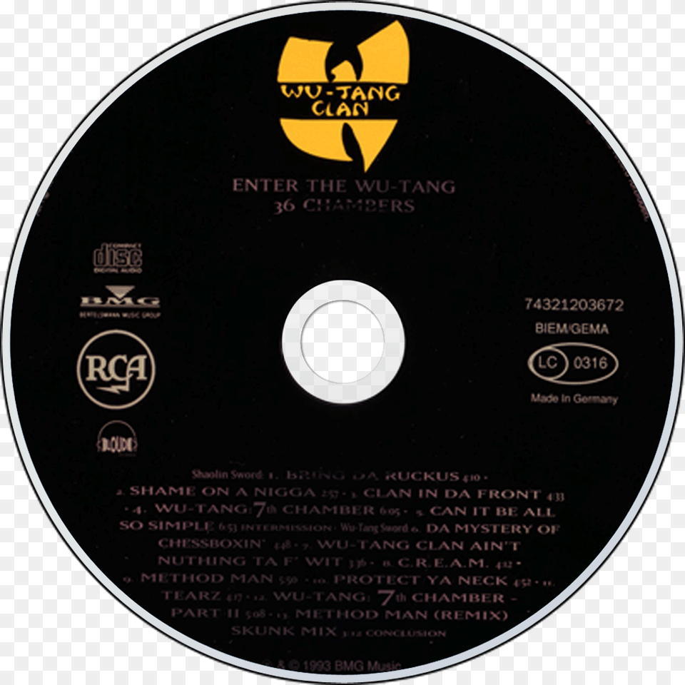 Enter The Wu Tang 36 Chambers Cd, Disk, Dvd Png
