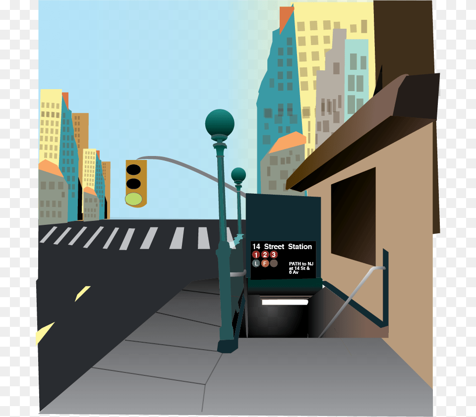 Entering The Subway Illustration, City, Urban, Neighborhood, Tarmac Free Transparent Png