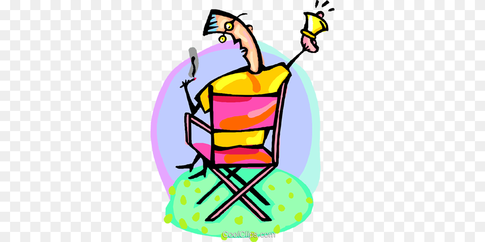 Entertainment Director In His Chair Royalty Vector Clip Art, Cleaning, Person, Baby, Furniture Free Transparent Png