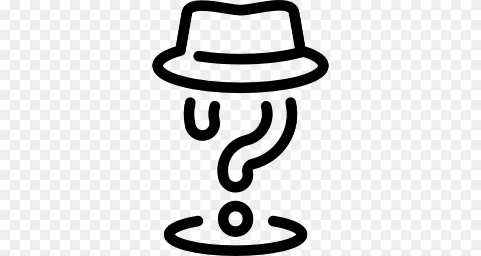 Entertainment Hat Question Mark Fun Icon, Gray Free Png Download