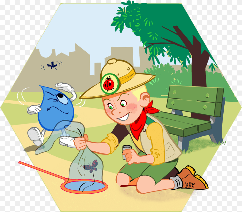 Entomologie Projet Entomologist Cartoon, Baby, Person, Clothing, Hat Free Transparent Png