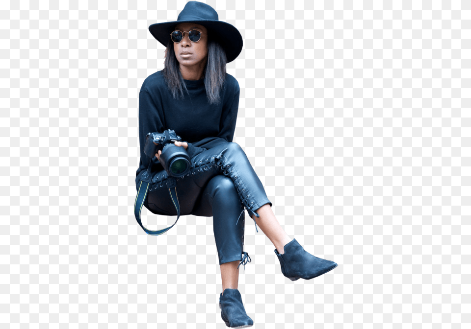 Entourage Adobe Lead Sitting Indesign Man Clipart Girl Sitting Down, Photographer, Clothing, Photography, Hat Free Transparent Png