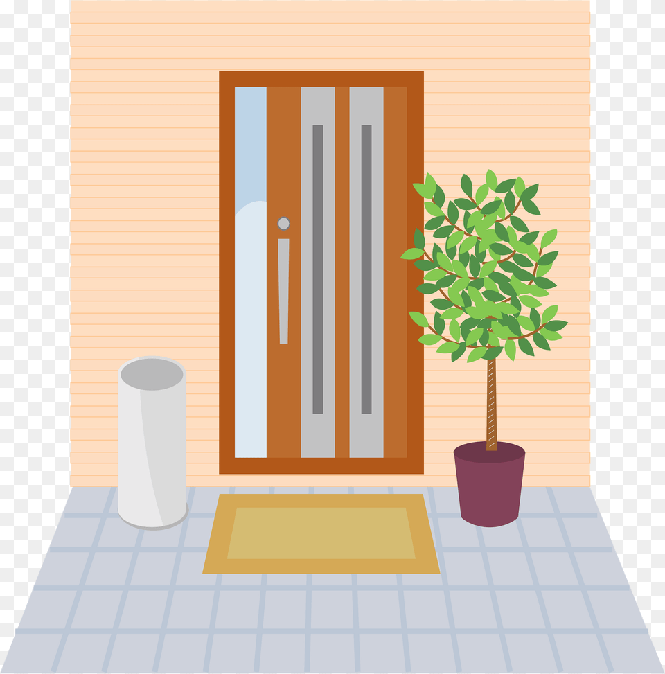 Entrance Door Clipart, Plant, Potted Plant, Architecture, Building Png Image