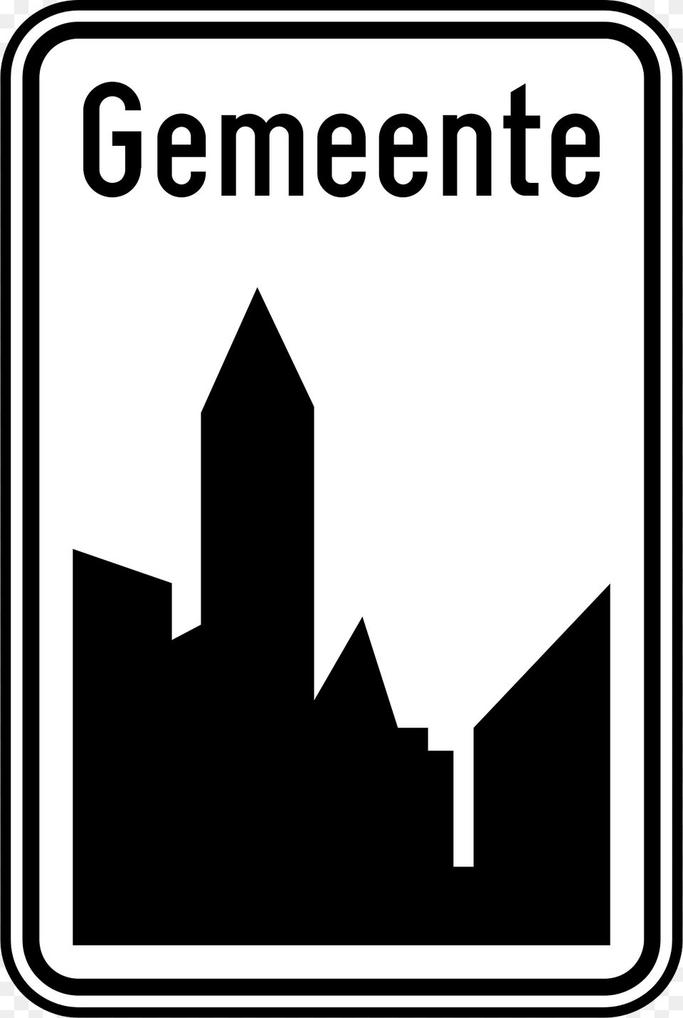 Entrance To Built Up Area Sign In Belgium Clipart, Symbol, Road Sign Free Png