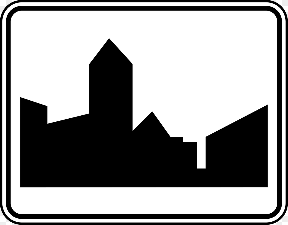 Entrance To Built Up Area Sign In Belgium Clipart, Symbol Free Png