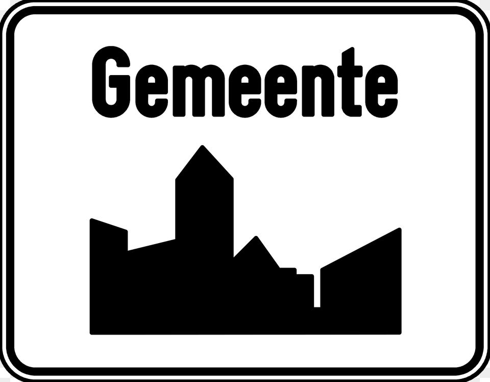 Entrance To Built Up Area Sign In Belgium Clipart, Symbol, First Aid Free Png