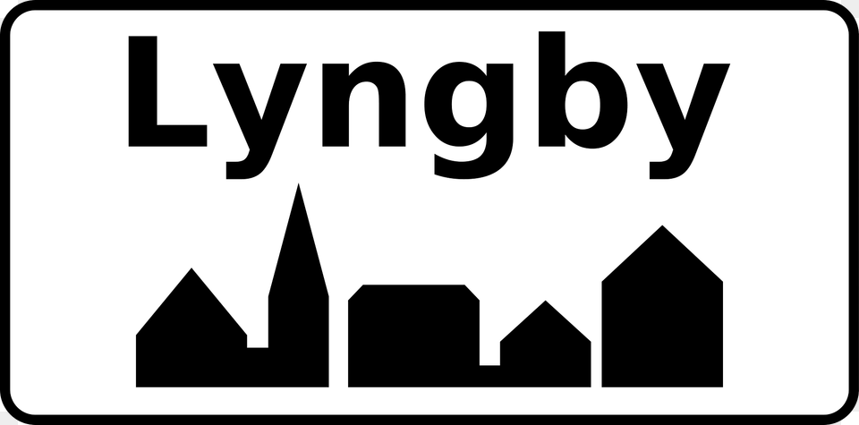 Entrance To Built Up Area Sign In Denmark Clipart, Symbol, Road Sign Png