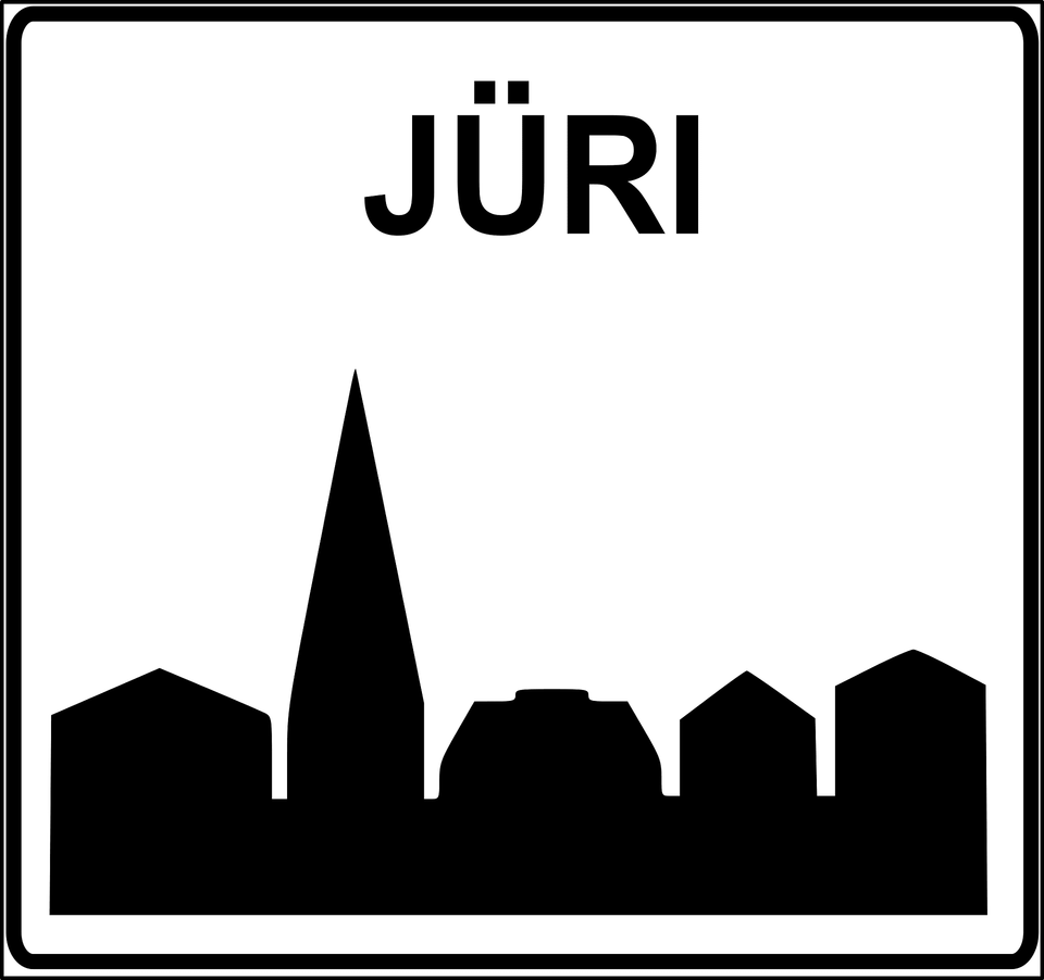 Entrance To Built Up Area Sign In Estonia Clipart, Architecture, Building, Spire, Tower Free Png Download