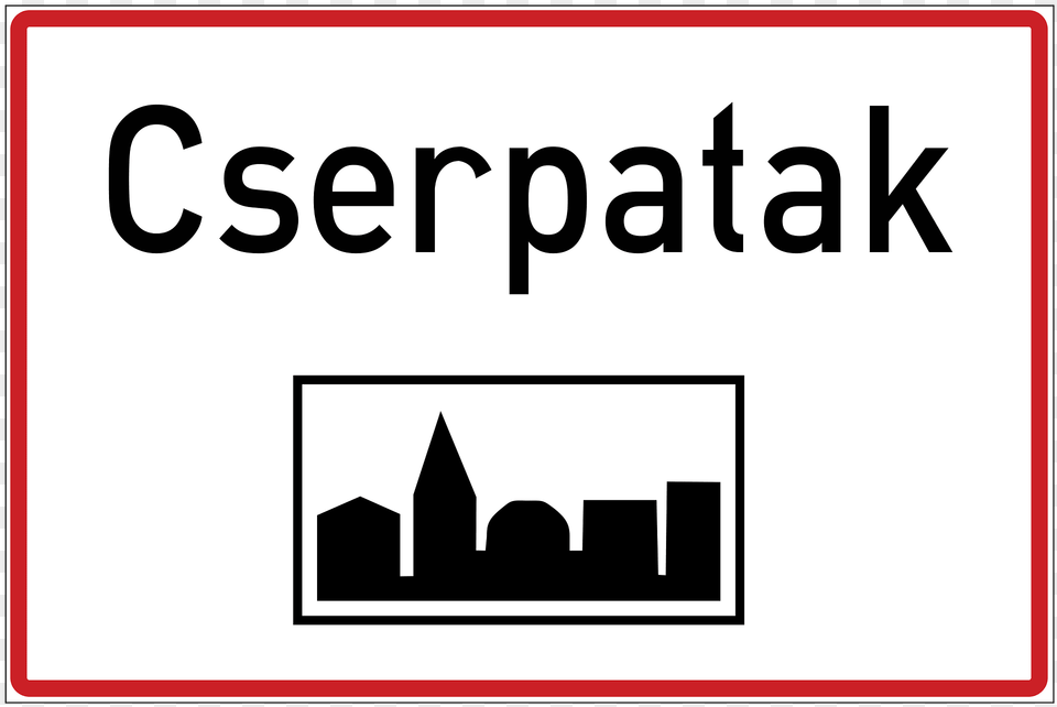 Entrance To Built Up Area Sign In Hungary Clipart, Symbol Free Transparent Png