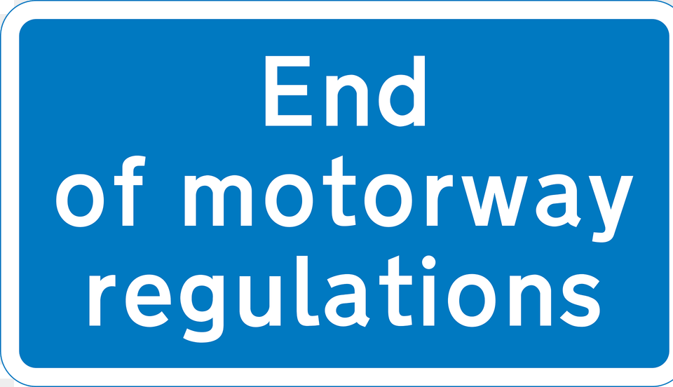 Entrance To Motorway Service Area Or Similar Facility Within The Length Of A Motorway Where Motorway Regulations Cease To Apply Clipart, Sign, Symbol, Text, First Aid Free Png Download