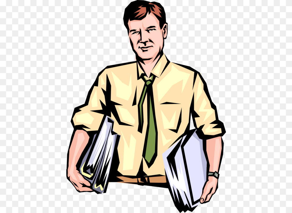 Entrepreneur With Armloads Of Adult Clipart, Accessories, Shirt, Tie, Formal Wear Free Png Download