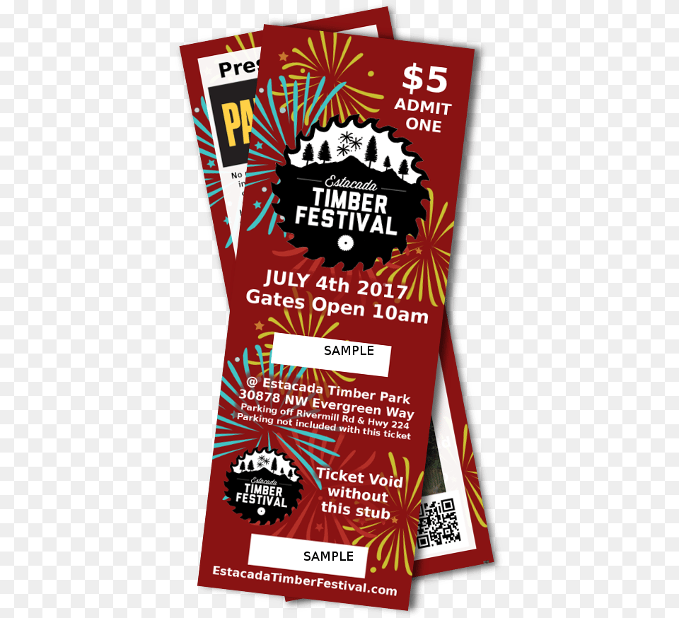 Entry Ticket For Estacada Timber Festival July 4th Flyer, Advertisement, Poster, Qr Code Png