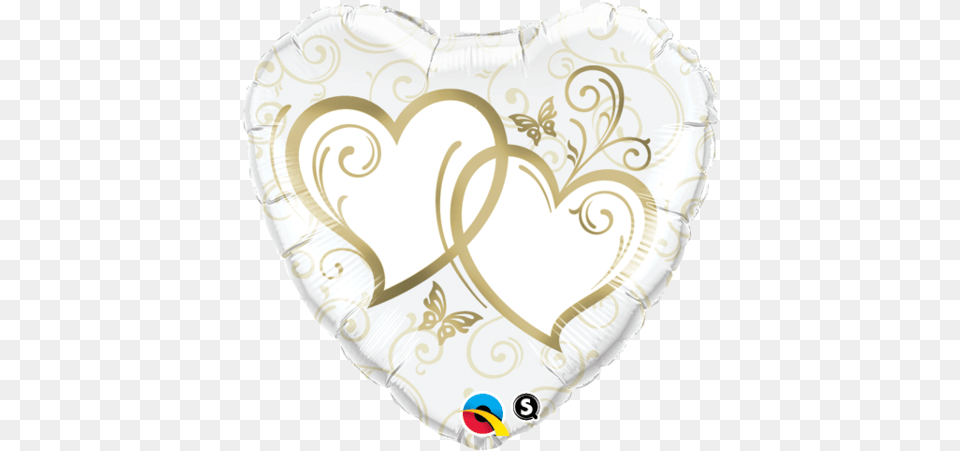 Entwined Gold Hearts Inflated Foil Corazn Feliz Aniversario, Birthday Cake, Cake, Cream, Dessert Png Image