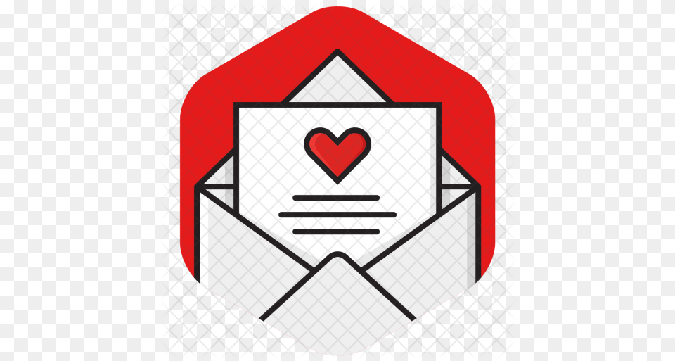 Envelope Icon Of Colored Outline Style Mail Icon Aesthetic Christmas, Symbol, Heart Png Image
