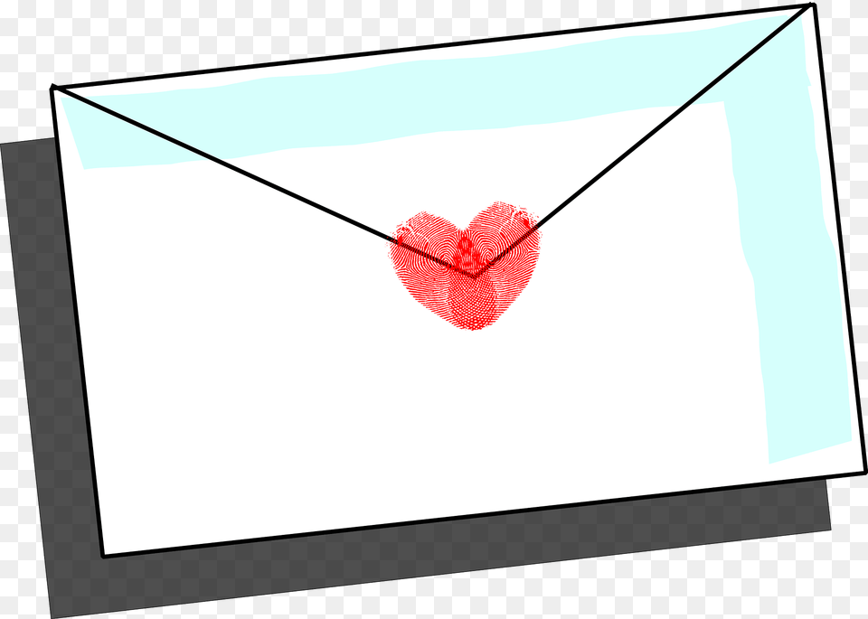 Envelope Sealed With A Lipstick Heart Clipart, Mail, Blackboard Png