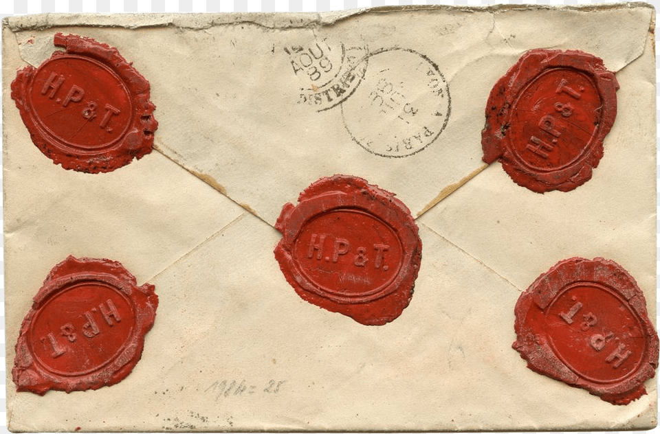 Envelope With 5 Wax Seals From Lyon Silk Business Wax Seal Envelope, Wax Seal Free Png