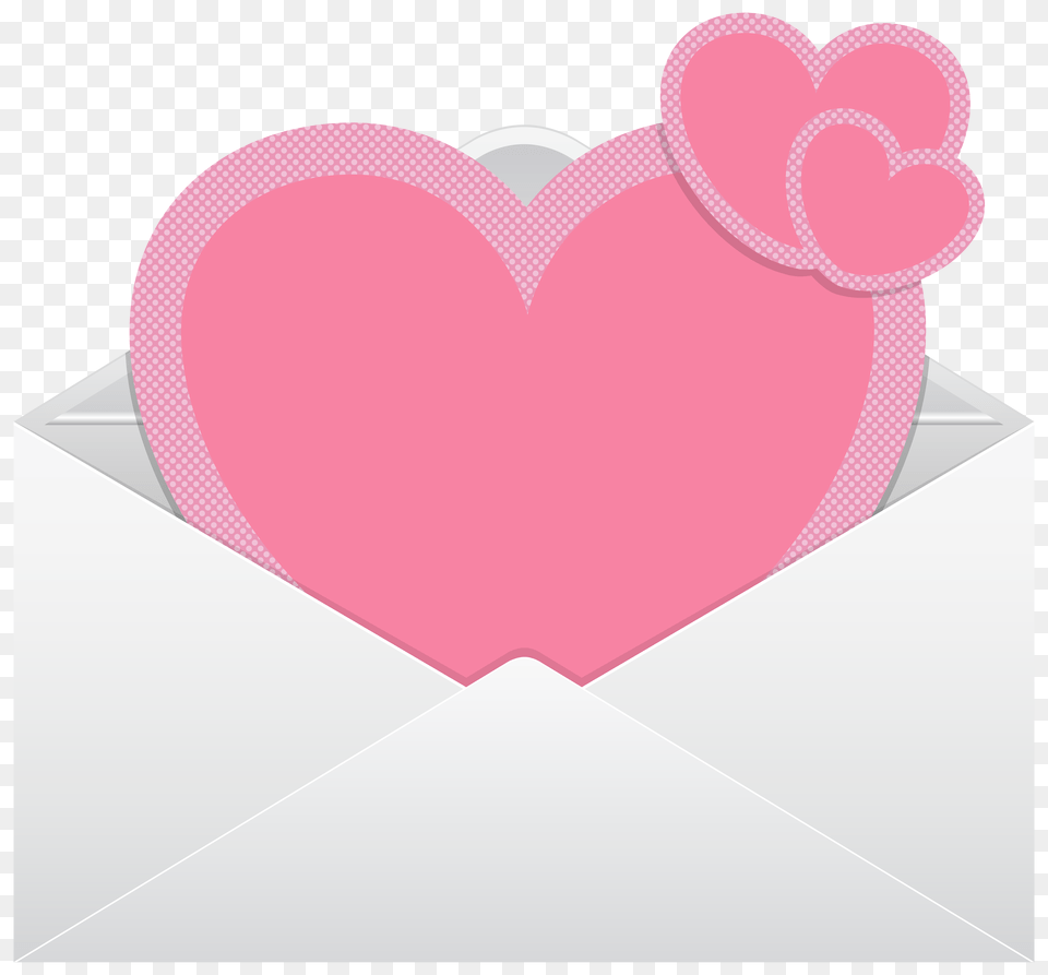 Envelope With Pink Hearts Clip Art, Heart Free Transparent Png
