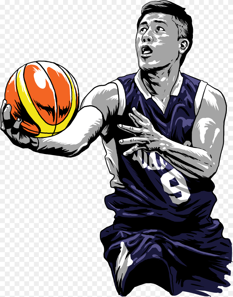 Enzo Jericho Cruz Study Basketball Player 2550x3300 Dibujo Transparente Jugador De Baloncesto, Adult, Person, Man, Male Free Transparent Png