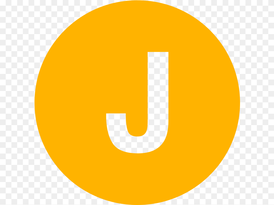 Eo Circle Amber Letter J Icon For Google, Symbol, Text, Number, Sign Png Image