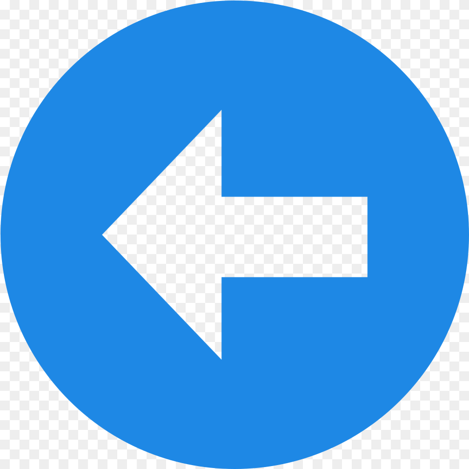 Eo Circle Blue Arrow Left Arrow Red Circle, Sign, Symbol, Road Sign Free Transparent Png