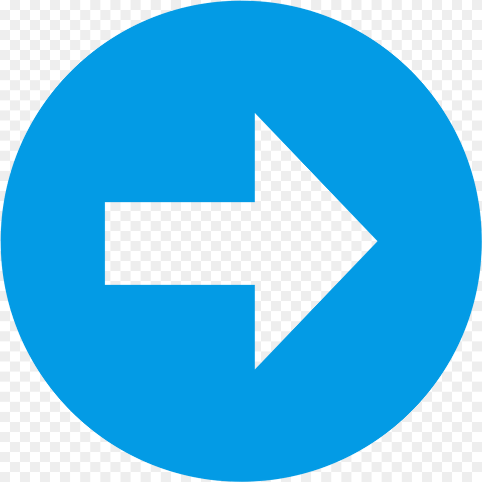 Eo Circle Light Right Blue Arrow Icon, Symbol, Sign, Disk Free Png