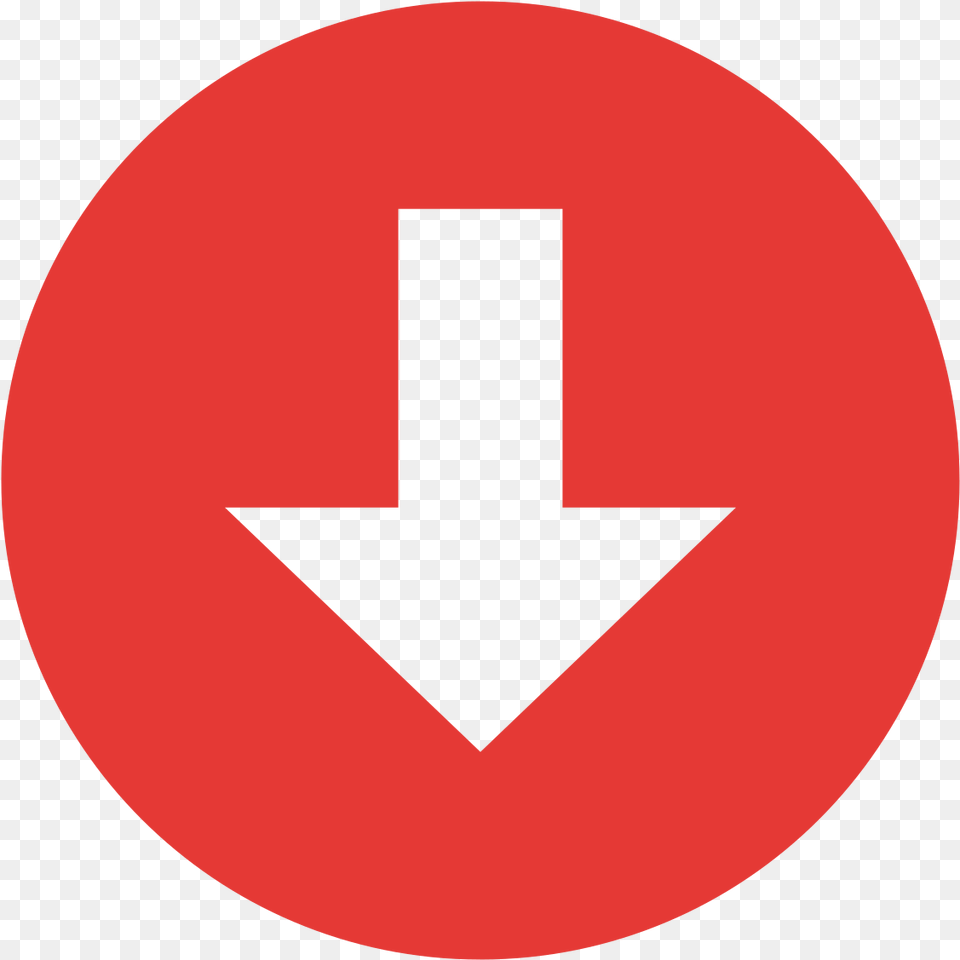 Eo Circle Red Arrow Icon Red Arrow Down, Sign, Symbol, Road Sign Free Png Download
