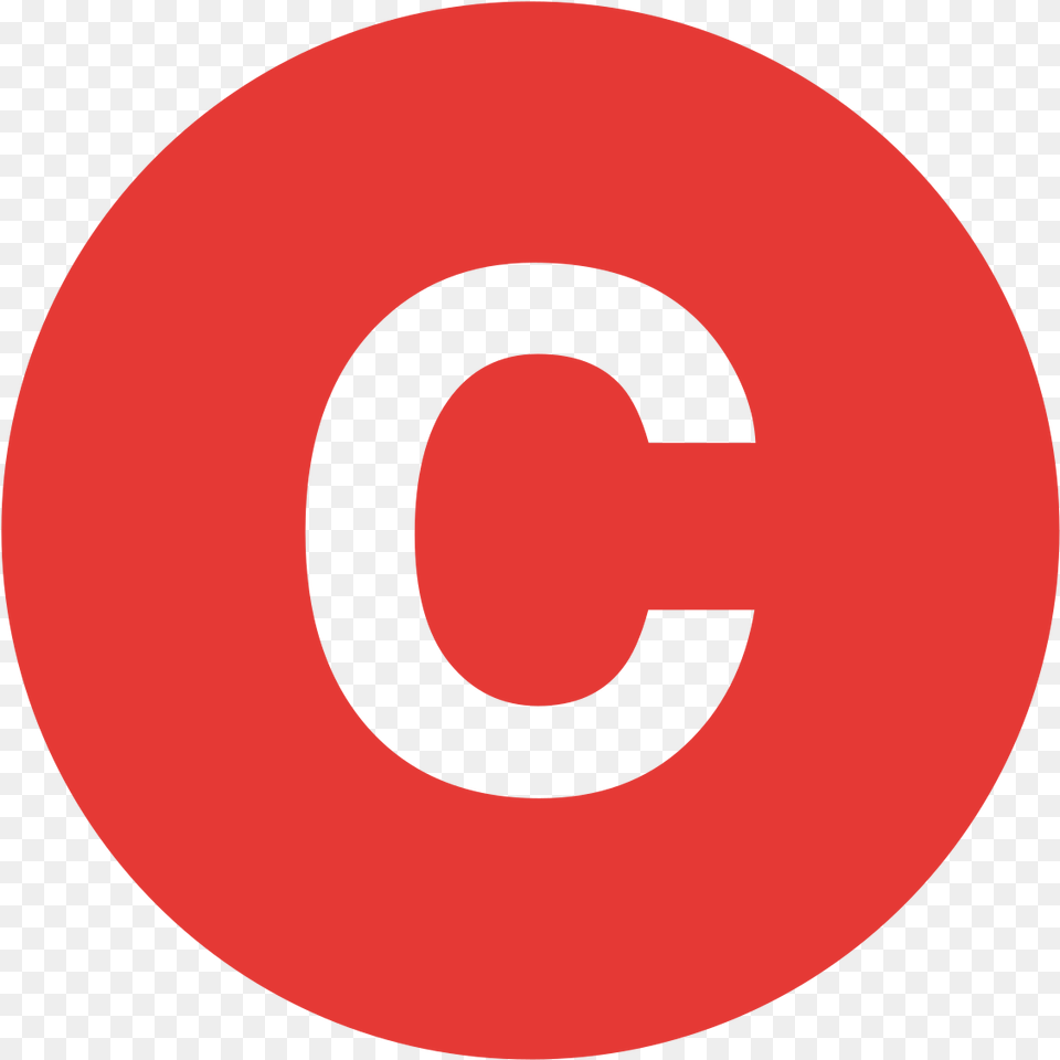 Eo Circle Red Letter Letter C In Green Circle, Symbol, Number, Text, Disk Free Png Download